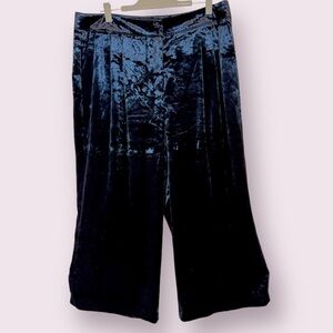 Boden Rosebury Velvet Soft Drapey Wide Leg  Trousers Sapphire Blue 16/18